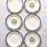 6 mismatched Iron Land dessert plates
