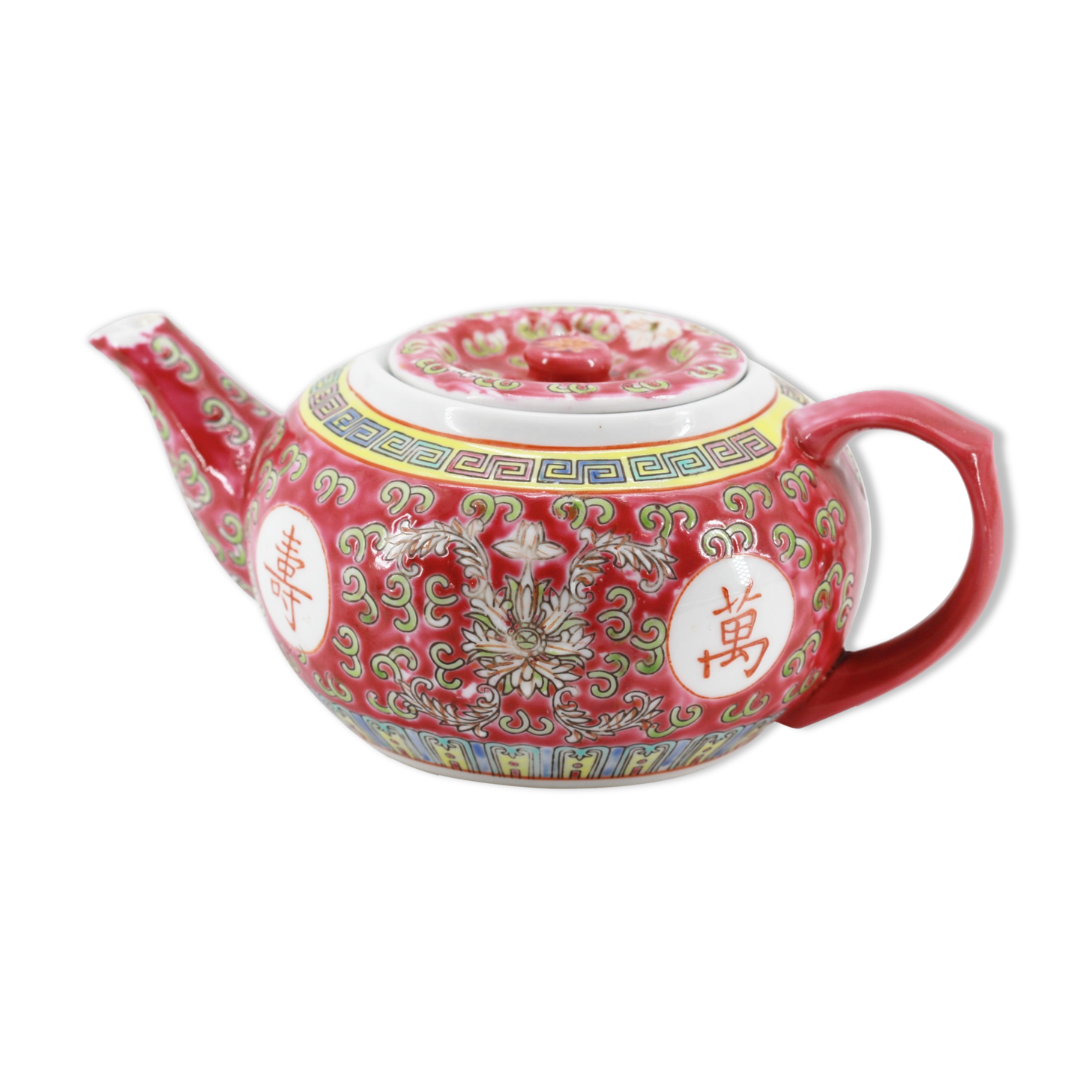 Chinese pink email teapot