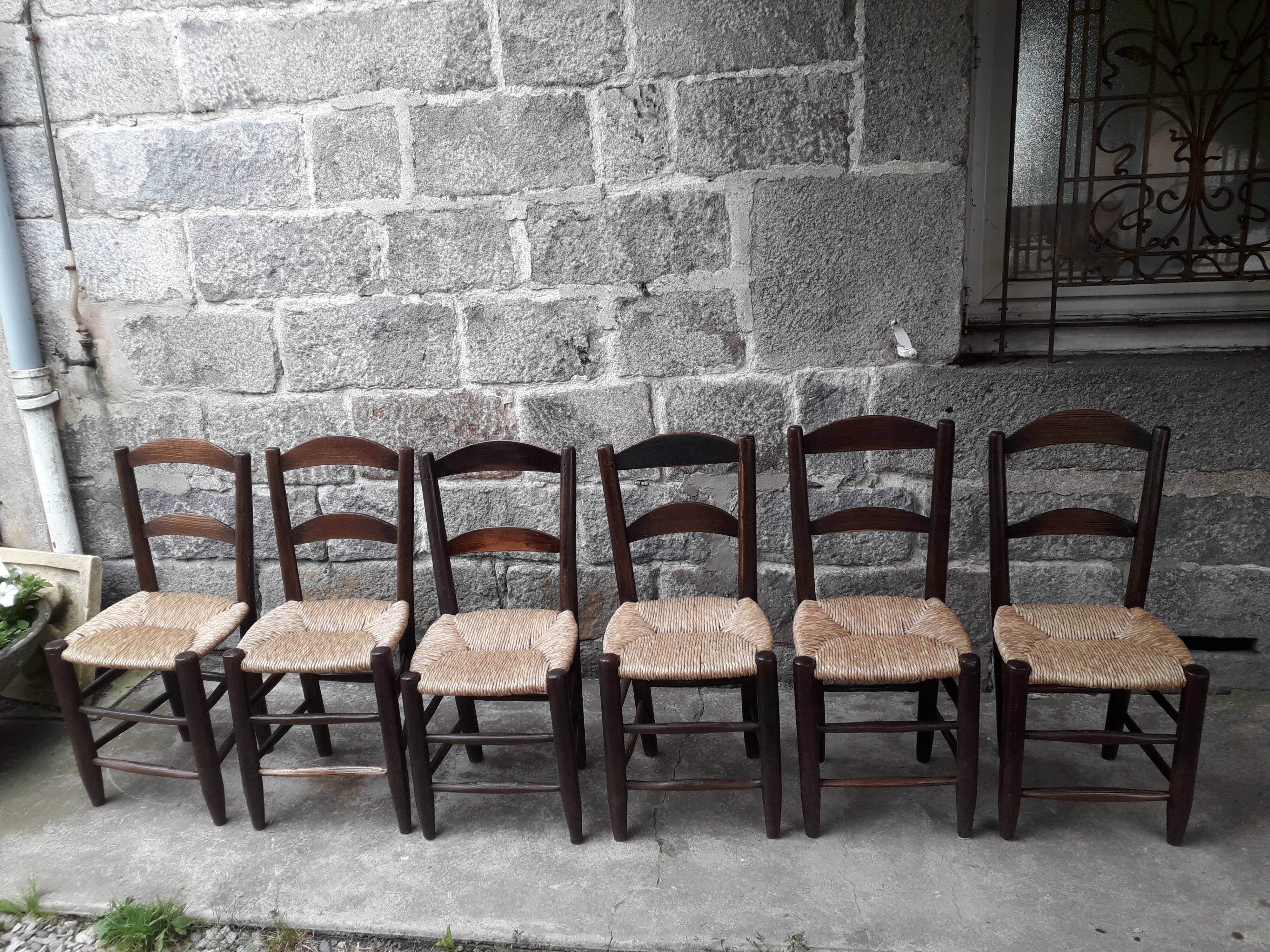 Mulched brutalist chairs, set of 6