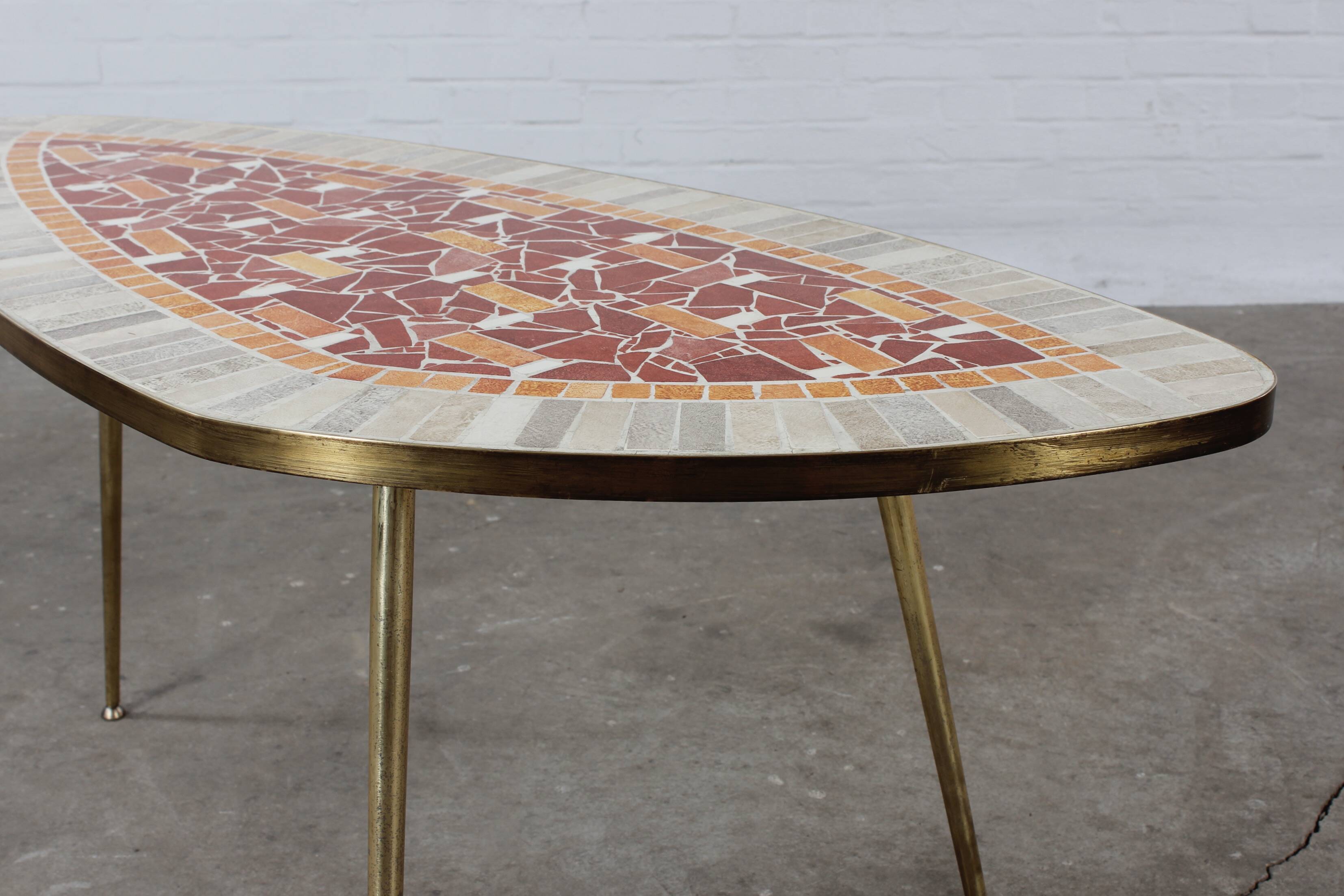 Artist mosaic table K. Theessen coffee table vintage