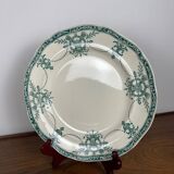 Set of 3 flat and deep plates, "Compiègne" model, Longwy, green
