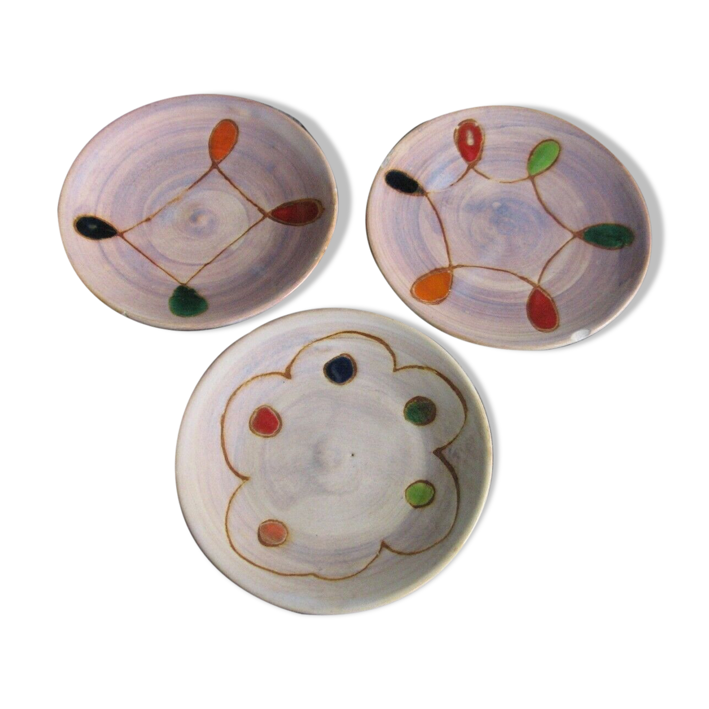 Lot of 3 faetic cups by Vallauris Marie Christine Treinen