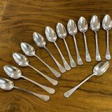 Set of 12 silver-plated dessert spoons, "Vieux Paris" model