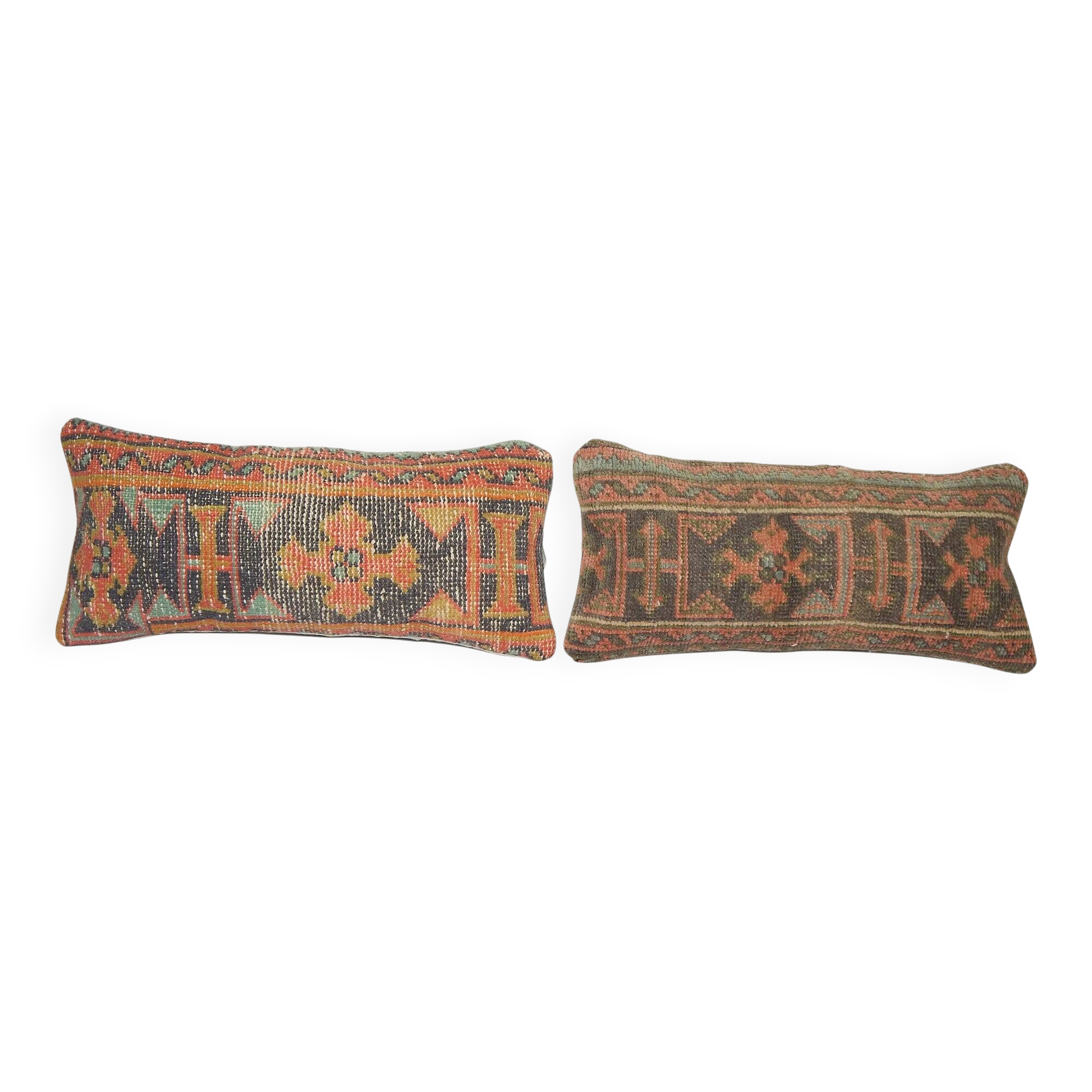 Set of 2 vintage Turkish cushion covers 25x56 cm
