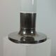 Lampadaire vintage style spatial, ampoule Temde, verre opale chromé.