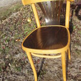Set of 4 chairs wooden coffee multicore gold and black