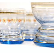 Carafe et 6 verres bleus