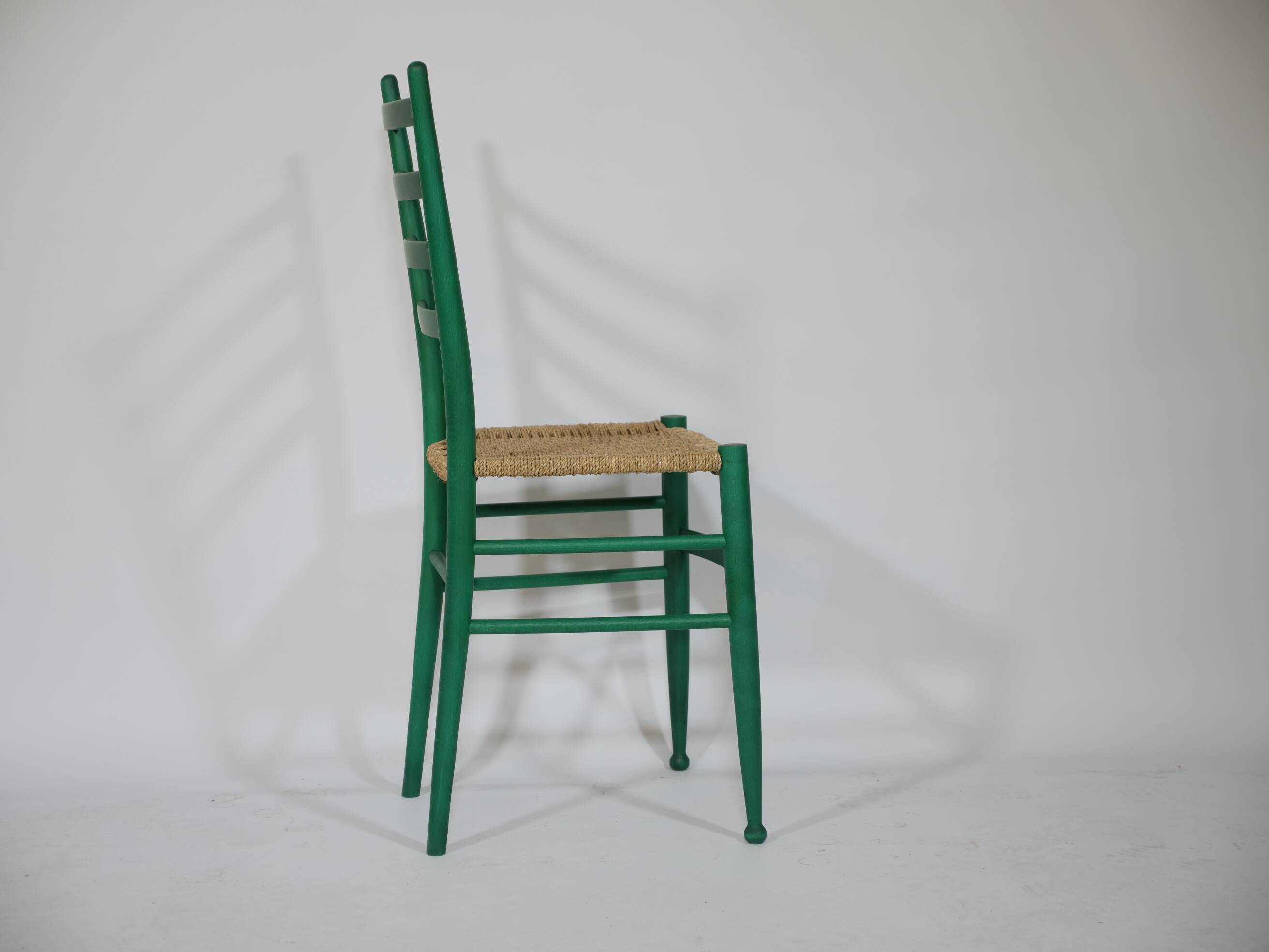 B&B Italy Wicker Chairs Table Colorful Mid-Century Design 60s 70s, Set of 5