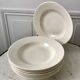 Set of 8 hollow plates Digoin Sarreguemines model Alphabet relief beige 40s