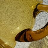 Amber yellow blown glass pitcher