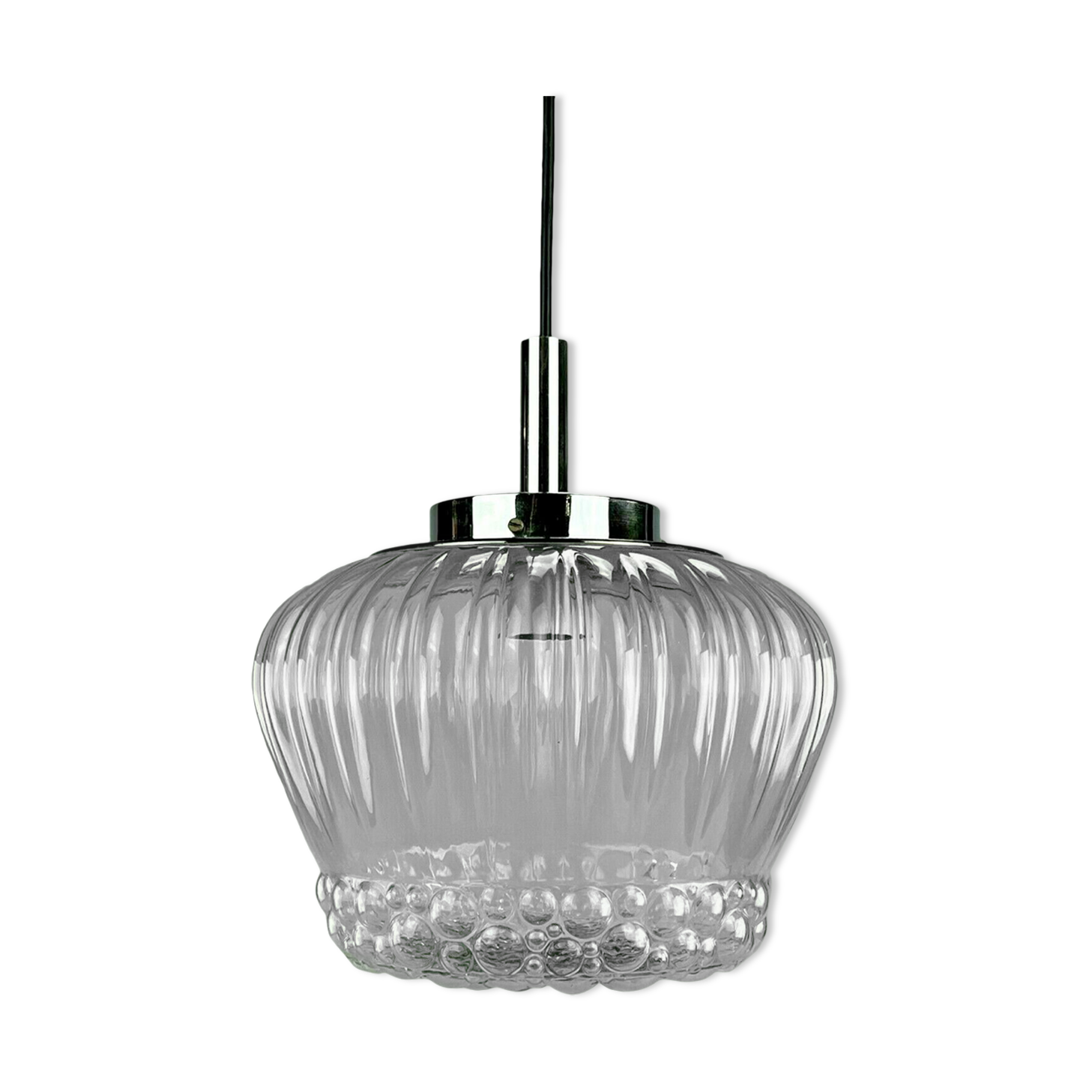 60s 70s lamp hanging lamp ball lamp bubble chrome glass space age design