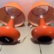 2 lampes de chevet orange, années 70
