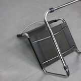Vintage black leather bauhaus chair, italy