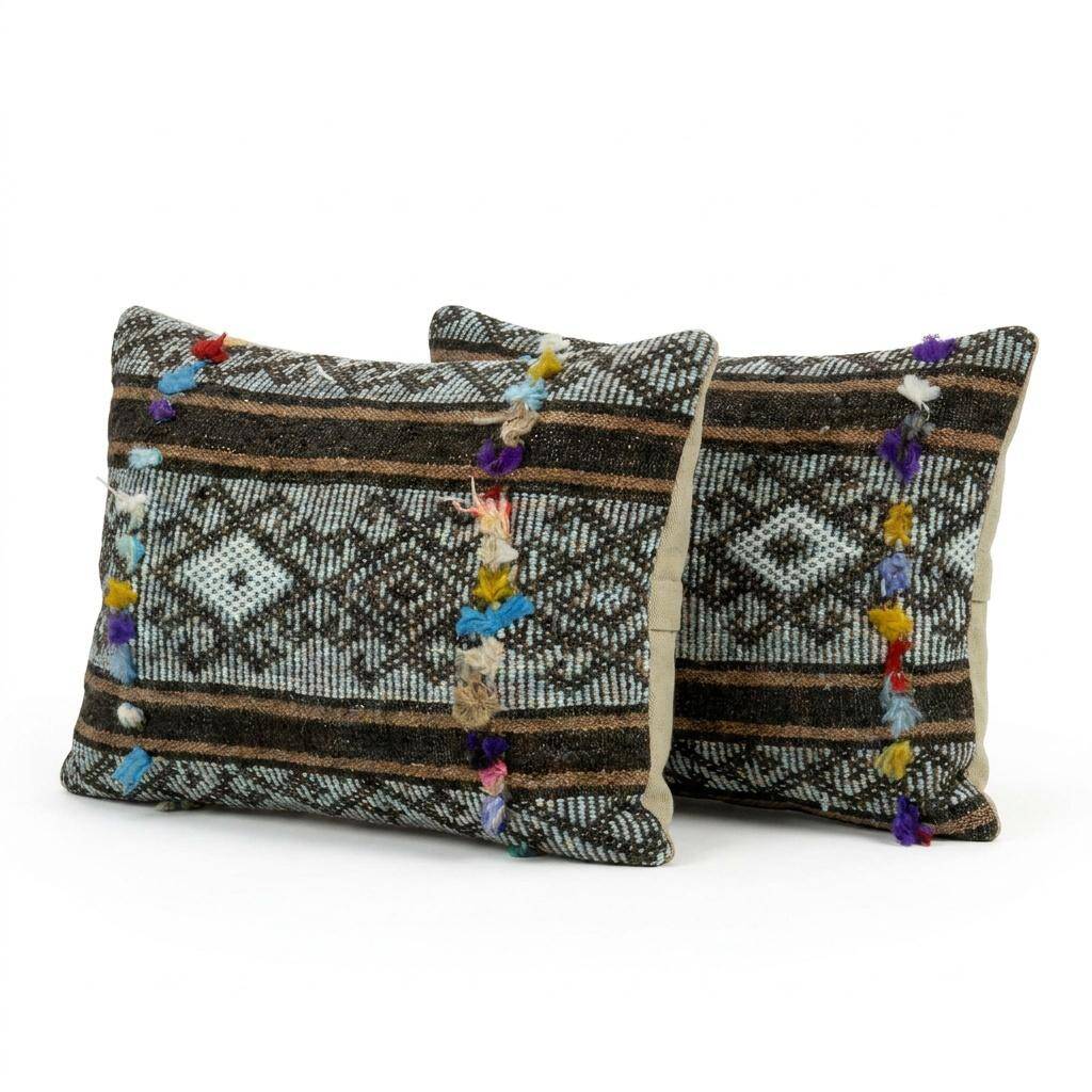 Set of 2 vintage kilim cushion covers 36x51 cm