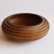 Ribbed turned wooden bowl, 1980