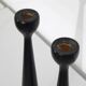Pair of Scandinavian wooden candlesticks 1960