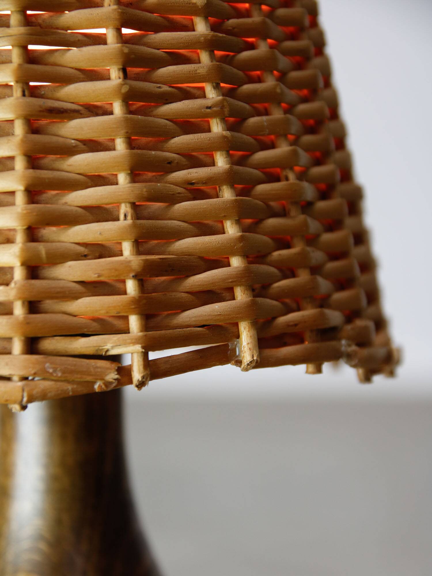 Vintage Italian Wicker Table Lamp