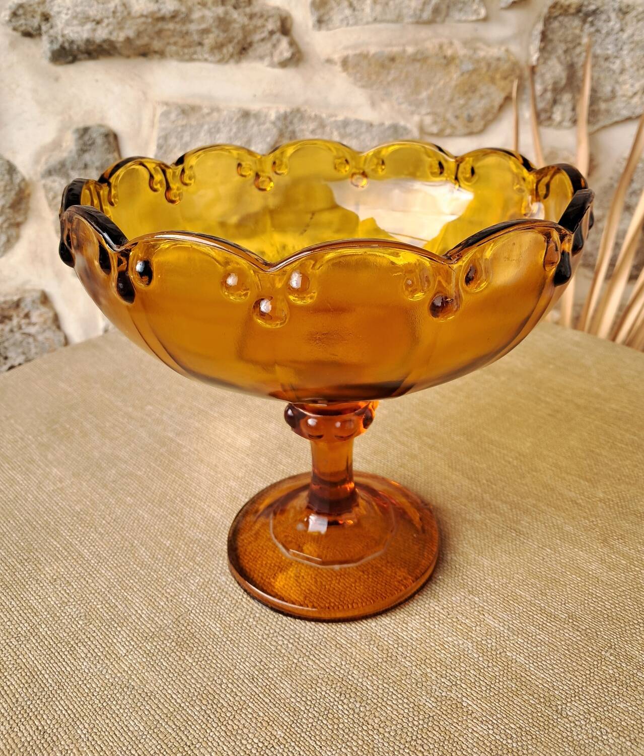 Amber glass cup