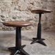 Ensemble de 6 tabourets industriels réglables Singer anciens, France, vers 1900–1930