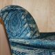 Pair of custom Howard love seat armchairs in Mulberry Lemond silk velvet.