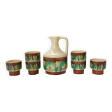 Pitcher service and 6 ceramic cups 1970