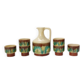 Service pichet et 6 tasses céramique 1970