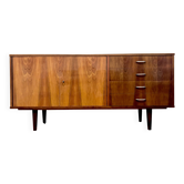 Vintage Polish buffet in flamed walnut – Mid-Century design from the 1960s