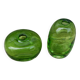 Vintage 1970 set of 2 small green blown glass vases