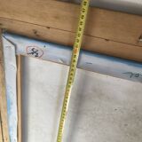 Old Oil Painting Canvas Sun Boat Sea Provence Sailor 50x40