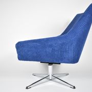 Vintage Cord armchair Shell, Deutsche Democratic Republic, DDR, 1960s, Blue