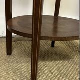 Round pedestal table / side table in wood marquetry