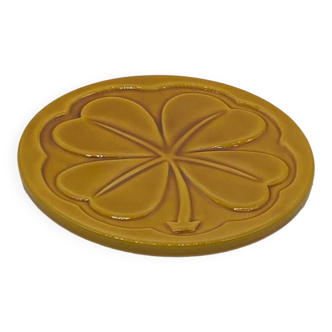 Ceramic trivet from Vallauris, clover ☘️, vintage, FPP, Provence