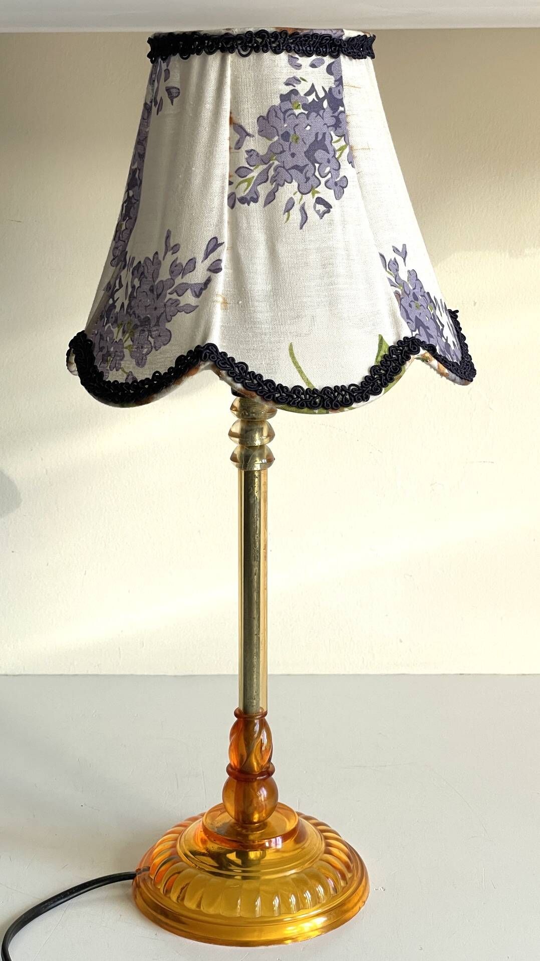 LAMPSHade Plexiglass and Lilac Fabric VINTAGE