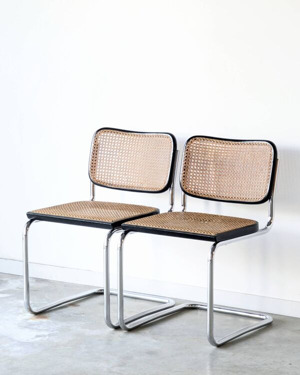 2 chaises vintage Cesca B32 estampillées Gavina, M. Breuer, 1960 1970