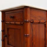 Late 19th century Faux bamboo and marble bedside table, France