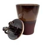 Mid-century Modern style brown artistic ceramic vase, Gabriele Bucci Italy