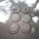 Set of 6 antique flat plates in porcelain from Vierzon - Decor f