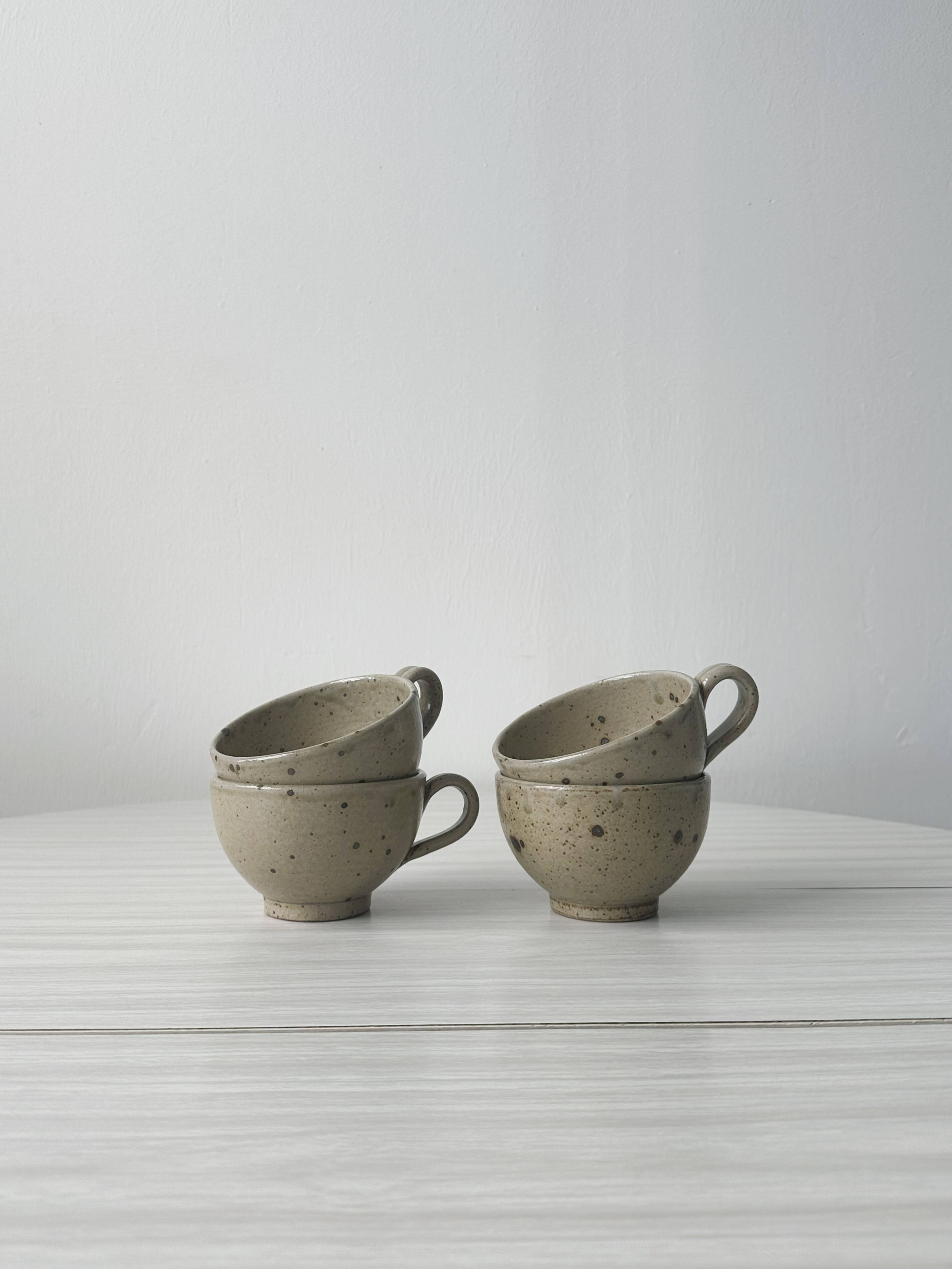 Pyrite 'quail shell' ceramic stoneware mugs