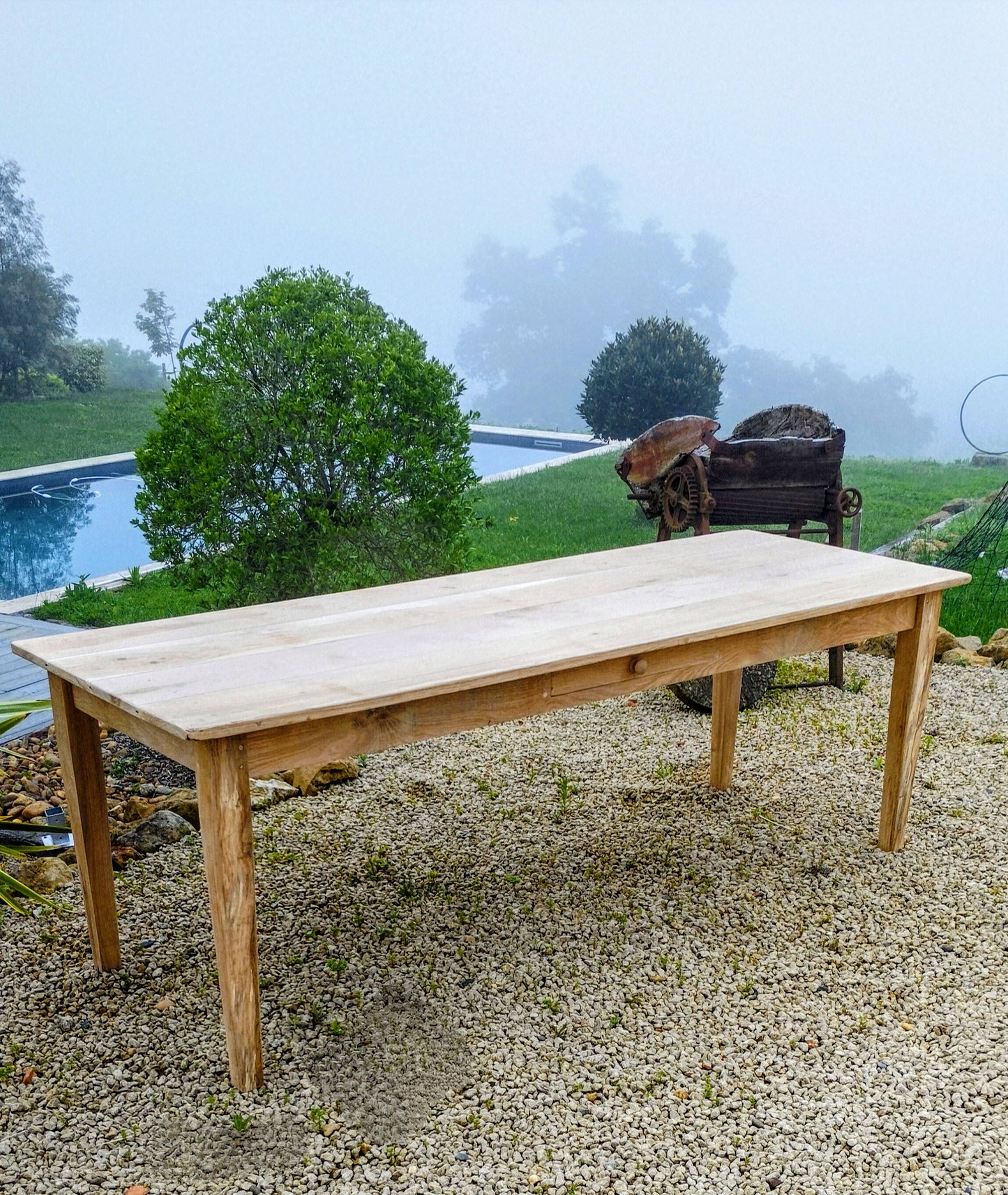 Solid oak farmhouse table 220 X 80 cm