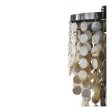 Art Deco table lamp with a mother-of-pearl top and Funkis-style frame.