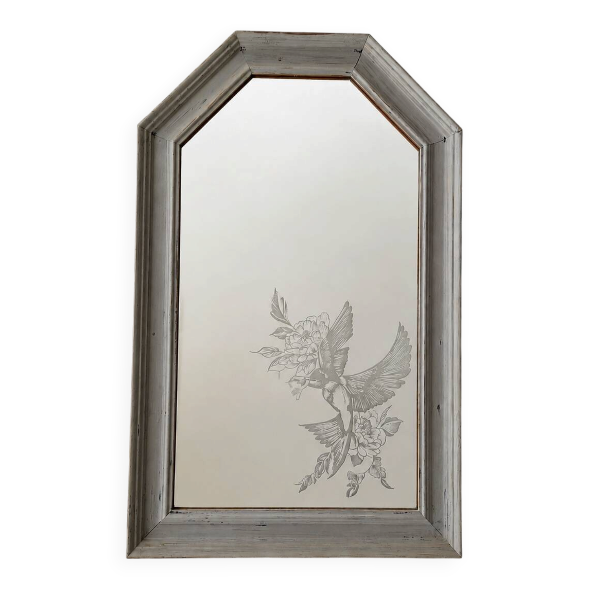 Antique hand-engraved mirror – Unique piece