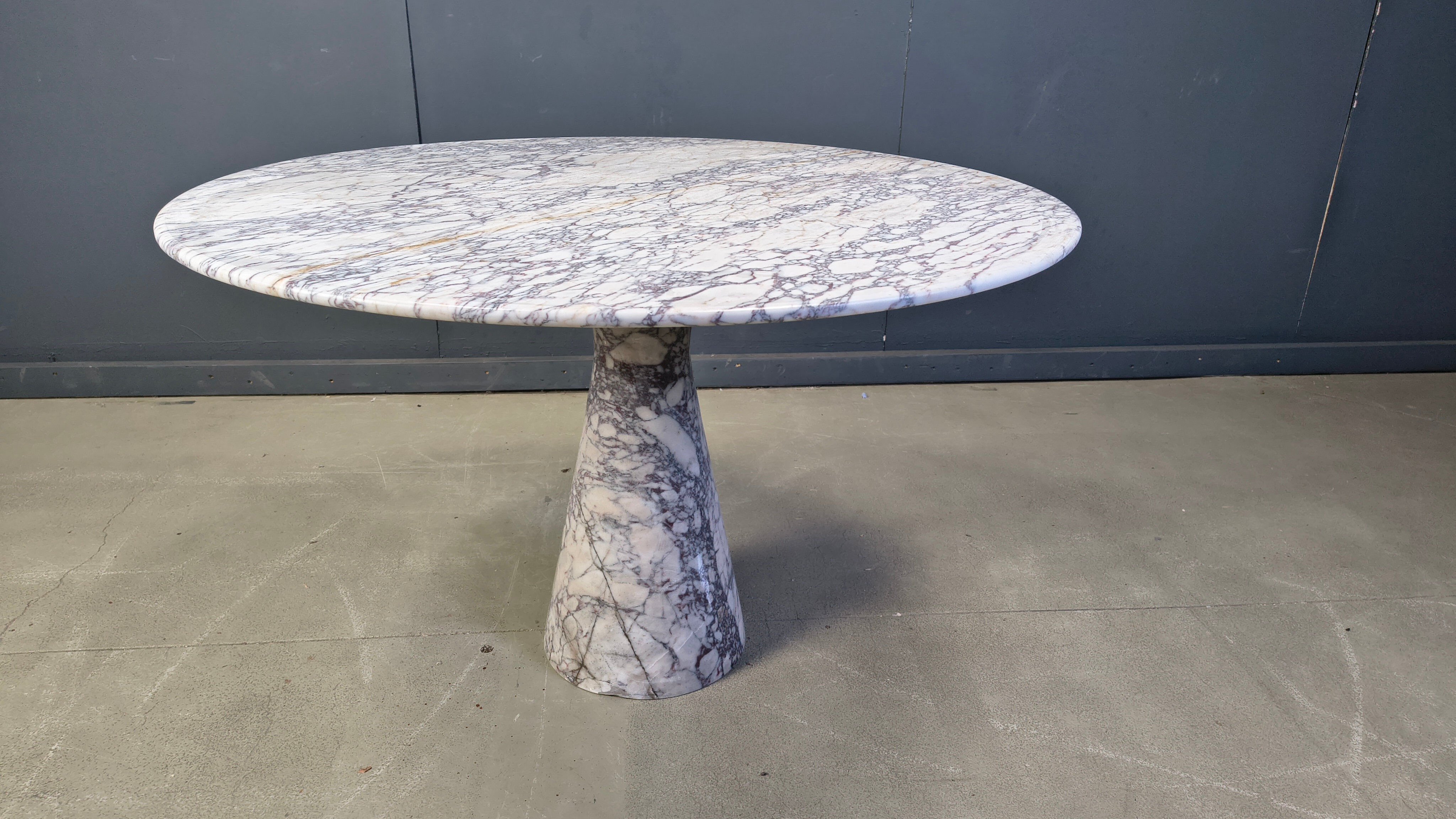 Vintage round marble dining table, 1970s