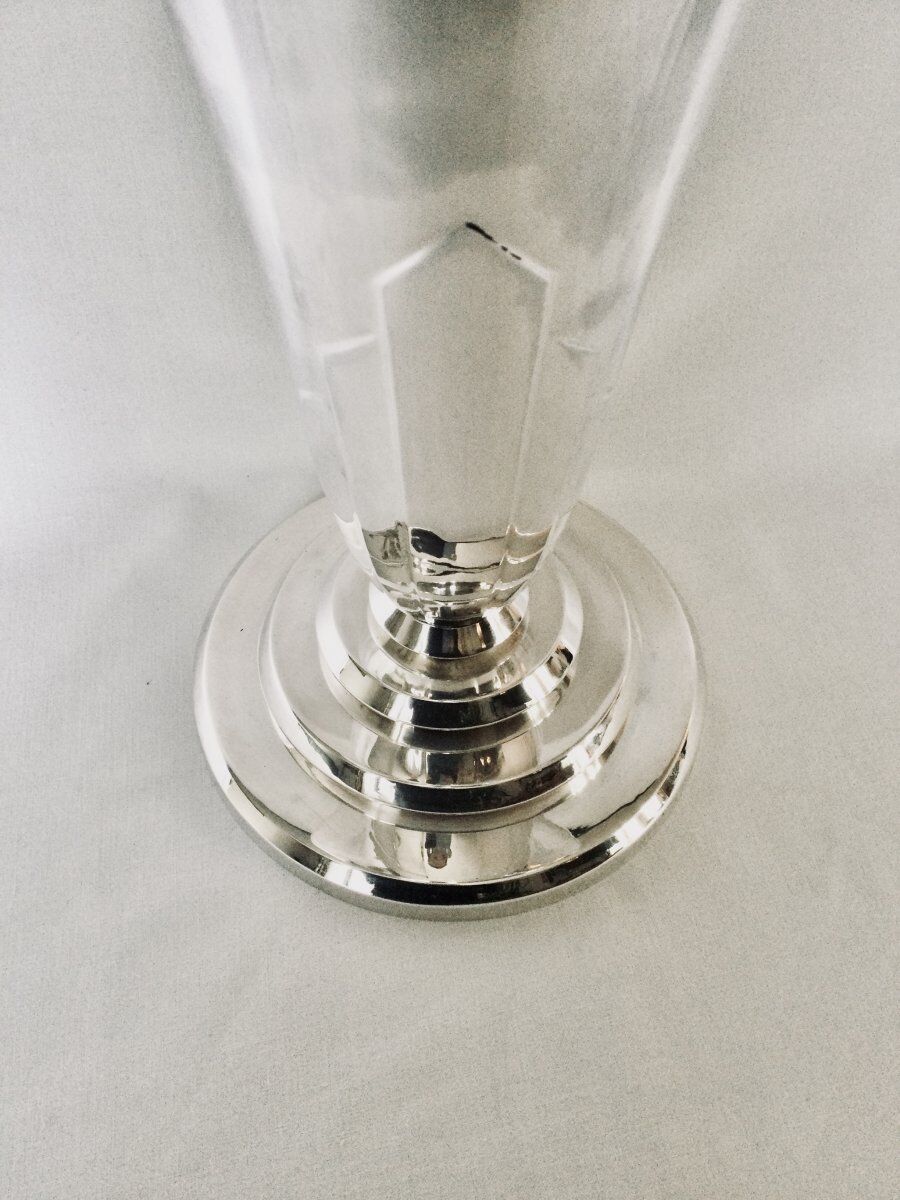 Art Deco silver vase Georges Lecomte