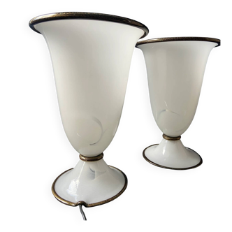 Pair of large table lamps Barovier & Toso Primavera, Italy, 1970s