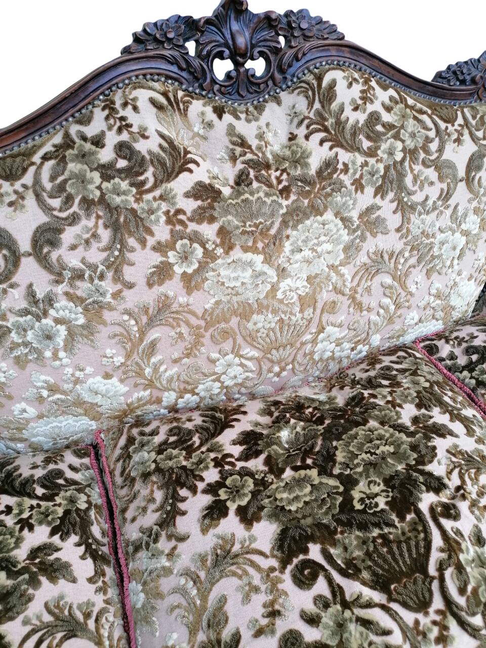 Divano et poltrone en style baroque piémontais en legno intagliato a mano e