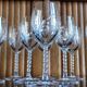 Set of 10 cut crystal liqueur glasses with twisted base and Arques crystal spikes