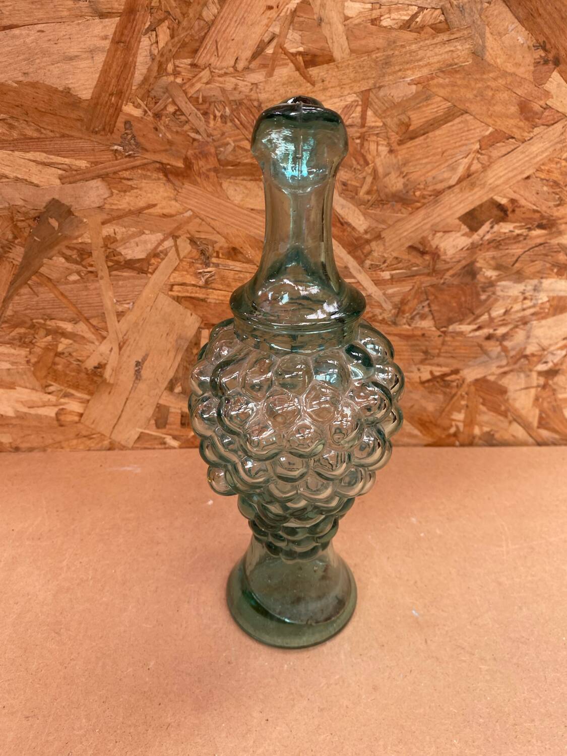 Antique glass pitcher ewer grape cluster shape vintage