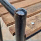 Bench in painted metal and wood, 100 cm