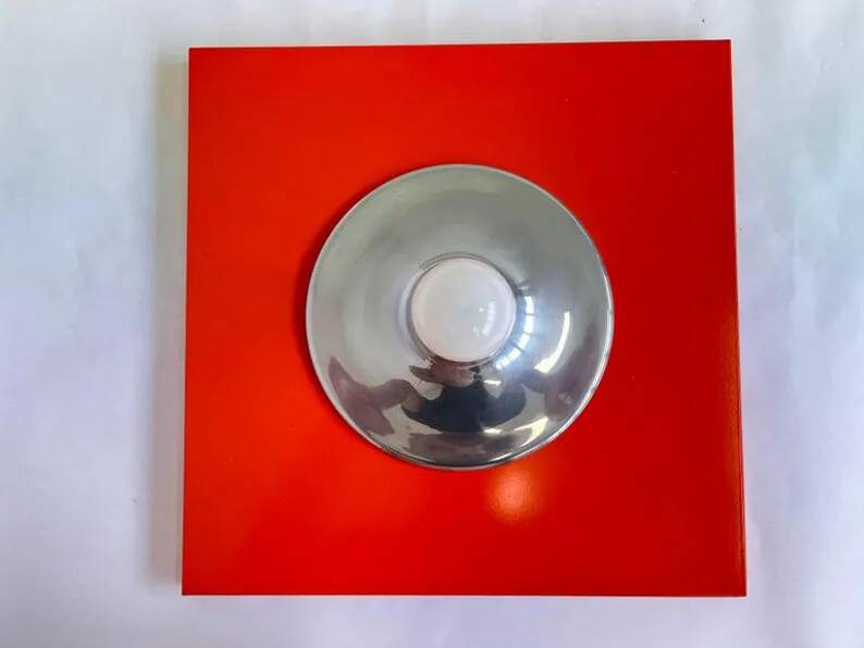 Midcentury pair of flush mounts by Kinkeldey, Germany, 1970s (never used)