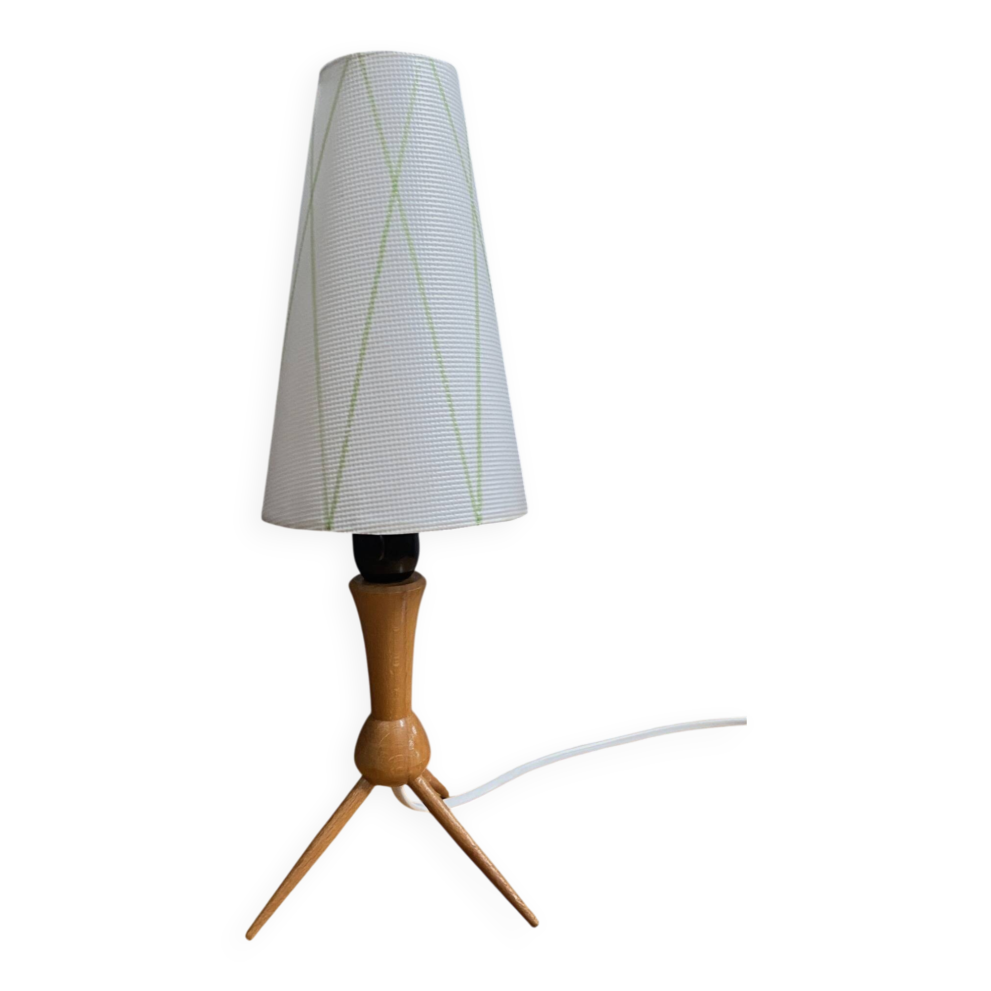 wood smalll table lamp 1960s
